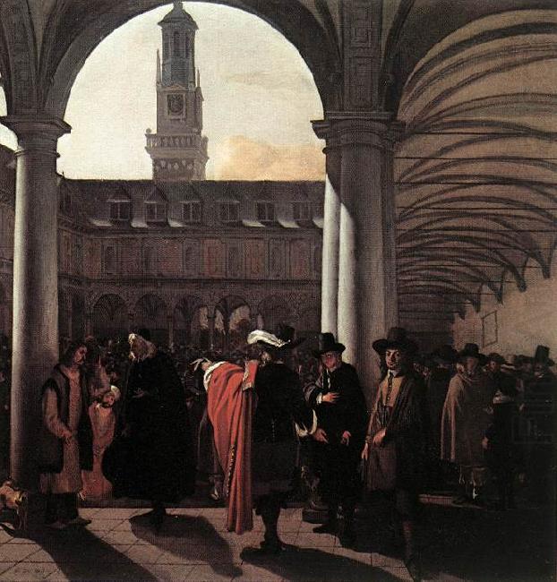 WITTE, Emanuel de The Courtyard of the Old Exchange in Amsterdam china oil painting image